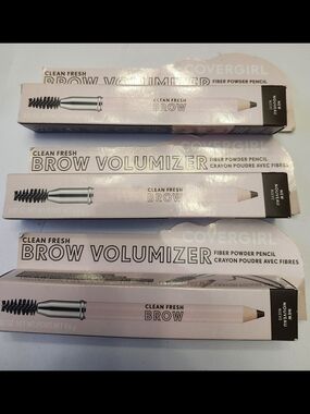 COVERGIRL Clean Fresh Brow Volumizer Pencil - 500 Medium Brown Set Of 3 New